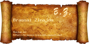 Brassai Zinajda névjegykártya